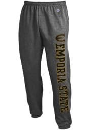 Champion Emporia State Hornets Mens Charcoal Powerblend Closed Bottom Sweatpants