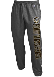 Champion Fort Hays State Tigers Mens Charcoal Powerblend Closed Bottom Sweatpants