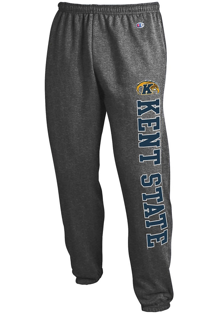 Champion Kent State Golden Flashes Mens Charcoal Powerblend Closed Bottom Sweatpants