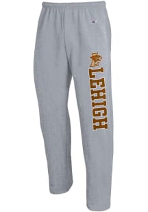 Champion Lehigh University Mens Grey Powerblend Open Bottom Sweatpants