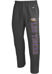 Champion LSU Tigers Mens Charcoal Powerblend Open Bottom Sweatpants