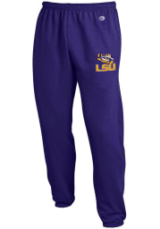 Champion LSU Tigers Mens Purple Powerblend Closed Bottom Sweatpants