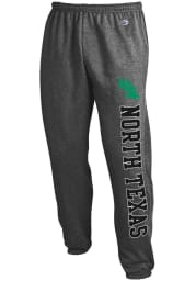 Champion North Texas Mean Green Mens Charcoal Powerblend Closed Bottom Sweatpants