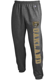 Champion Oakland University Golden Grizzlies Mens Charcoal Powerblend Closed Bottom Sweatpants