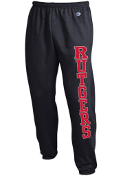 Champion Rutgers Scarlet Knights Mens Black Powerblend Closed Bottom Sweatpants