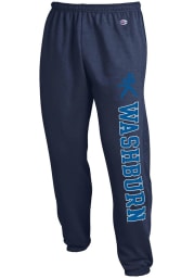 Champion Washburn Ichabods Mens Navy Blue Powerblend Closed Bottom Sweatpants