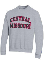 Champion Central Missouri Mules Mens Grey Arch Name Long Sleeve Crew Sweatshirt