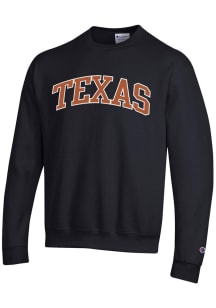 Champion Texas Longhorns Mens Black Powerblend Long Sleeve Crew Sweatshirt