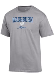 Champion Washburn Ichabods Womens Grey Mom Short Sleeve T-Shirt