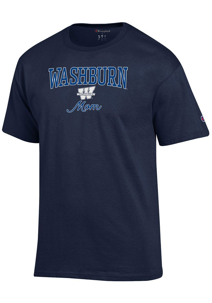 Champion Washburn Ichabods Womens Navy Blue Mom Short Sleeve T-Shirt