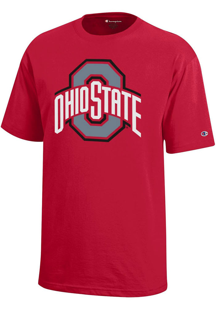 Champion Ohio State Buckeyes Youth Cardinal Primary Logo Short Sleeve T-Shirt