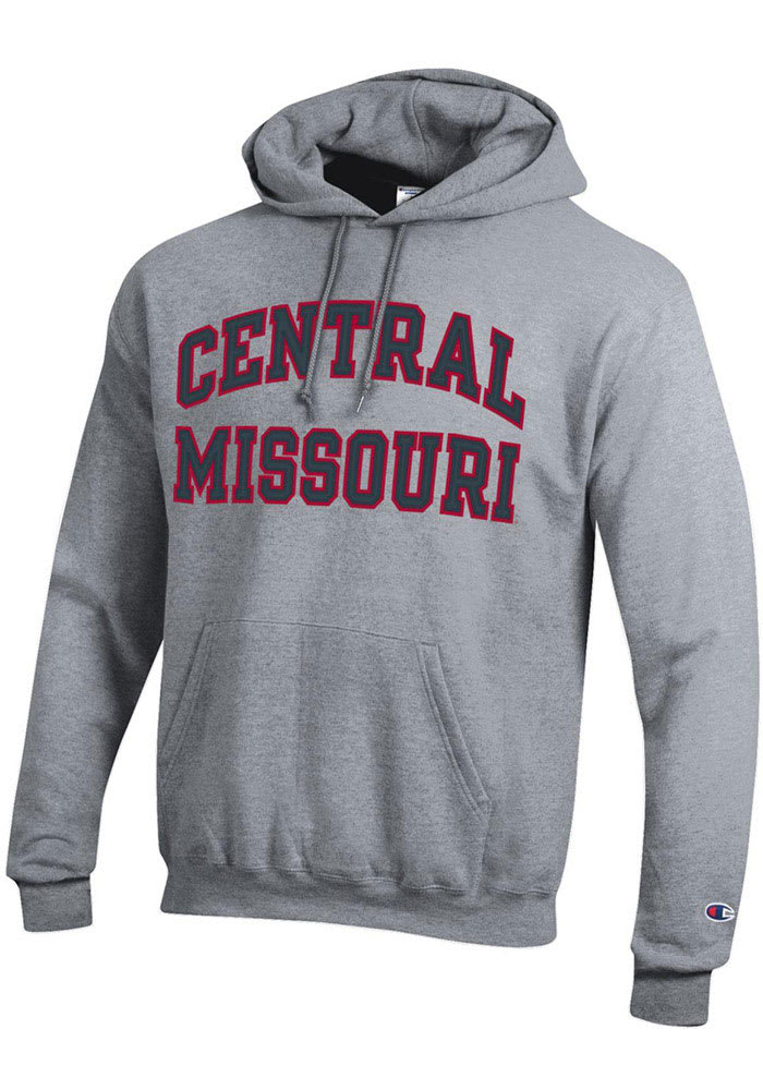 Champion Central Missouri Mules Mens Grey Arch Name Long Sleeve Hoodie