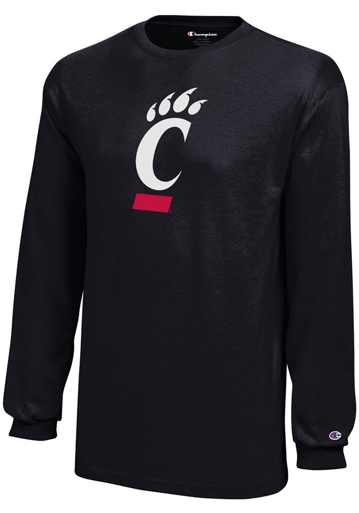 Champion Cincinnati Bearcats Youth Black Primary Logo Long Sleeve T-Shirt