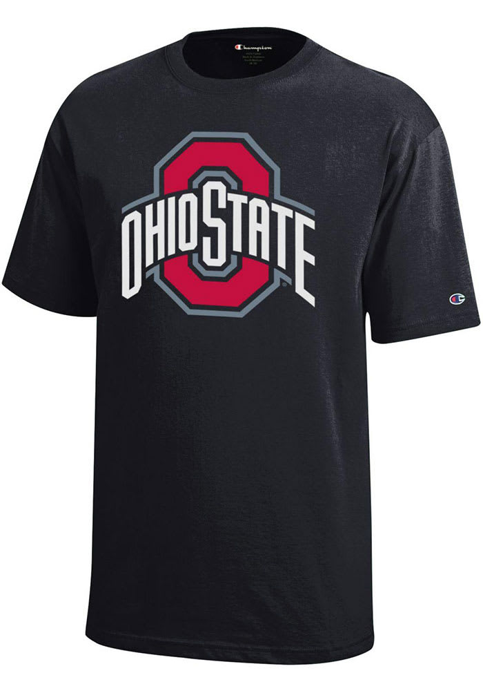 Champion Ohio State Buckeyes Youth Black Primary Logo Short Sleeve T-Shirt
