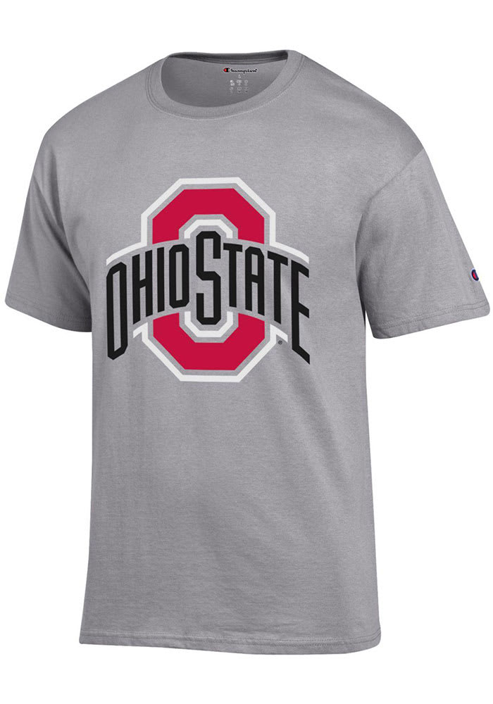 Champion Ohio State Buckeyes Grey Primary Logo Short Sleeve T Shirt