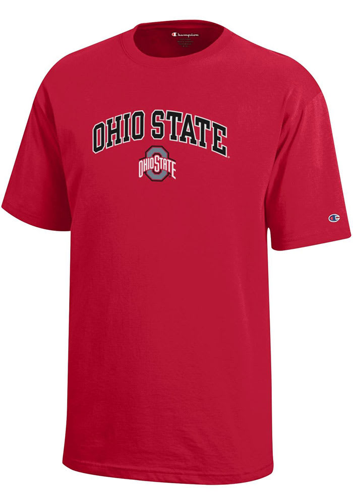 Champion Ohio State Buckeyes Youth Cardinal Arch Mascot Short Sleeve T-Shirt
