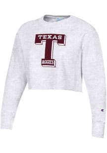 Champion Texas A&amp;M Aggies Womens  Reverse Weave Cropped Boyfriend Crew Sweatshirt