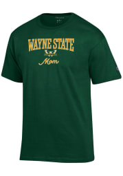 Champion Wayne State Warriors Womens Green Mom Short Sleeve T-Shirt