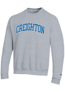 Champion Creighton Bluejays Mens Grey Twill Powerblend Long Sleeve Crew Sweatshirt