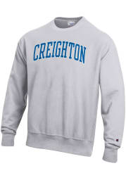 Champion Creighton Bluejays Mens Grey Reverse Weave Long Sleeve Crew Sweatshirt
