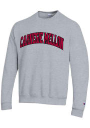 Champion Carnegie Mellon Tartans Mens Grey Powerblend Twill Long Sleeve Crew Sweatshirt
