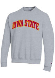 Champion Iowa State Cyclones Mens Grey Powerblend Twill Long Sleeve Crew Sweatshirt