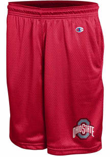 Mens Ohio State Buckeyes Red Champion Primary Mesh Shorts
