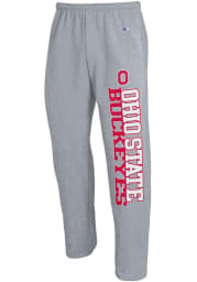 Champion Ohio State Buckeyes Mens Grey Open Bottom Sweatpants