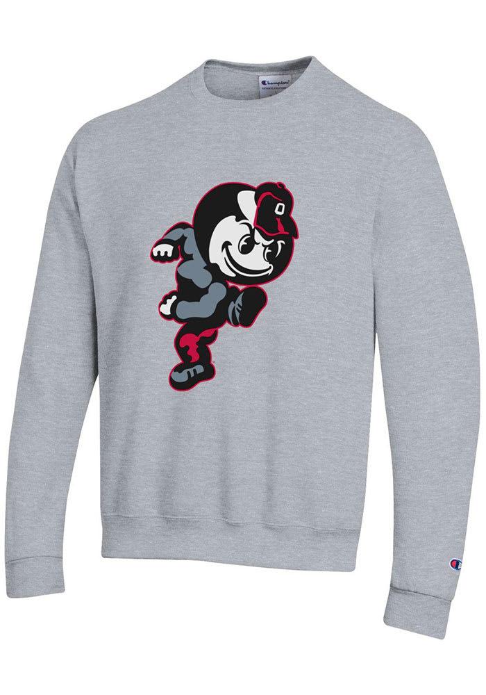 Champion Mens GREY Ohio State Buckeyes Powerblend Style Long