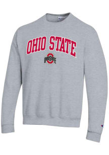 Mens Ohio State Buckeyes Grey Champion Powerblend Crew Sweatshirt