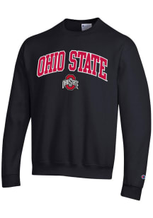 Mens Ohio State Buckeyes Black Champion Powerblend Crew Sweatshirt