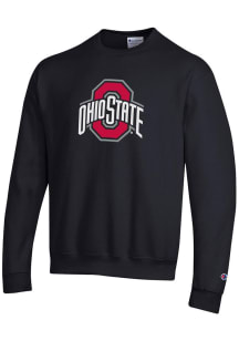 Champion Ohio State Buckeyes Mens Black Powerblend Long Sleeve Crew Sweatshirt