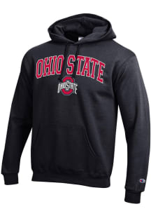 Mens Ohio State Buckeyes Black Champion Powerblend Hooded Sweatshirt