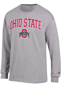 Champion Ohio State Buckeyes Grey Arch Mascot Long Sleeve T Shirt