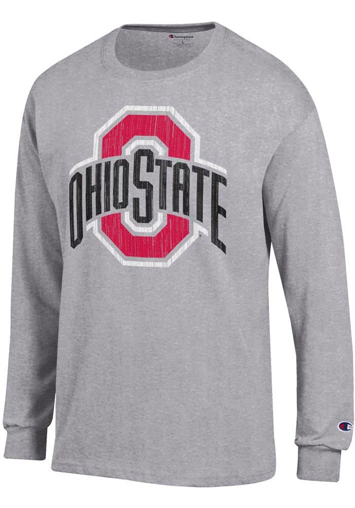 Champion Ohio State Buckeyes Distressed Primary Logo Long Sleeve T ...