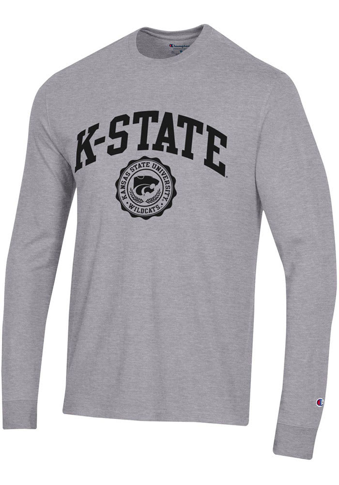 Champion K-State Wildcats Grey Super Fan Long Sleeve T Shirt