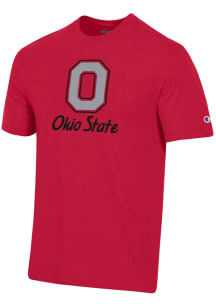 Champion Ohio State Buckeyes Red Super Fan Short Sleeve Fashion T Shirt