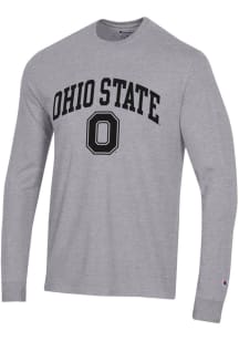 Champion Ohio State Buckeyes Grey Super Fan Long Sleeve T Shirt