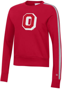 Champion Ohio State Buckeyes Womens Red Super Fan Cheer Crew Sweatshirt