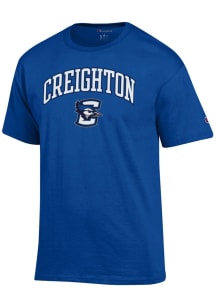 Champion Creighton Bluejays Blue Arch Mascot Short Sleeve T Shirt