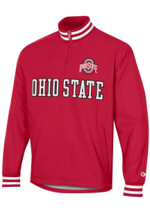 Champion Ohio State Buckeyes Mens Red Super Fan Long Sleeve 1/4 Zip Pullover
