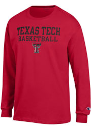 Champion Texas Tech Red Raiders Red Basketball Long Sleeve T Shirt