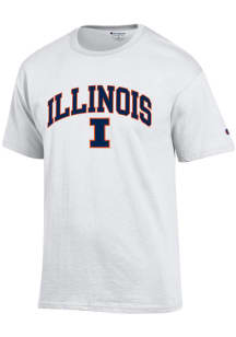 Illinois Fighting Illini White Champion Arch Mascot Short Sleeve T Shirt