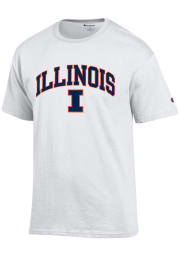 Champion Illinois Fighting Illini White Arch Mascot Short Sleeve T Shirt