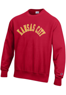 Champion Kansas City Scarlet Arched Wordmark Long Sleeve Crew Sweatshirt