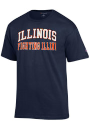 Champion Illinois Fighting Illini Navy Blue Arch Name Short Sleeve T Shirt