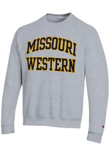 Champion Missouri Western Griffons Mens Grey Twill Powerblend Long Sleeve Crew Sweatshirt