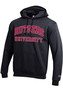 Mens Rutgers Scarlet Knights Black Champion Arch Name Hooded Sweatshirt
