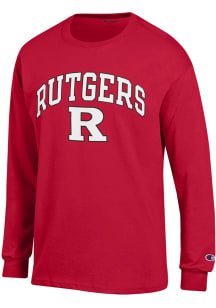 Mens Rutgers Scarlet Knights Red Champion Arch Mascot Tee