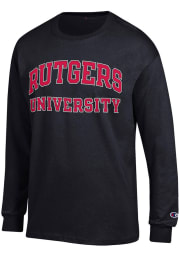 Champion Rutgers Scarlet Knights Black Arch Name Long Sleeve T Shirt